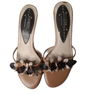 Guess by Marciano Brown Floral Slide Sandals